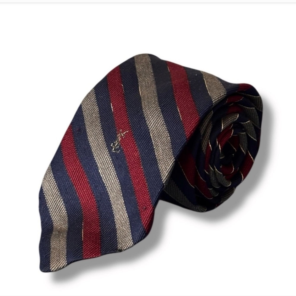 YSL Multi-Color Striped Tie Narrow Width VINTAGE